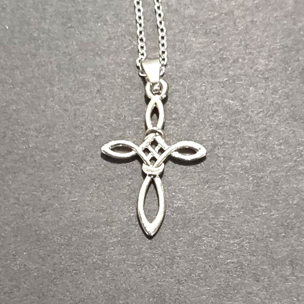 Stainless Celtic Style Cross Necklace Christianity Jesus Christmas Birthday Gift